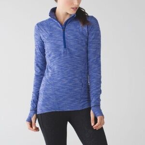 Lululemon Kanto Catch Me 1/2 Zip in Heathered Sapphire Blue Size 6
